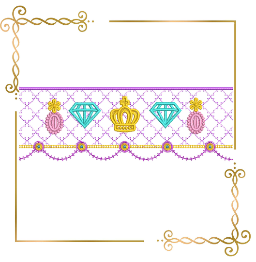 Smokplatte Stickmuster Schleifen Designplatte für Kleid Maschinenstickmuster zum direkten Download.