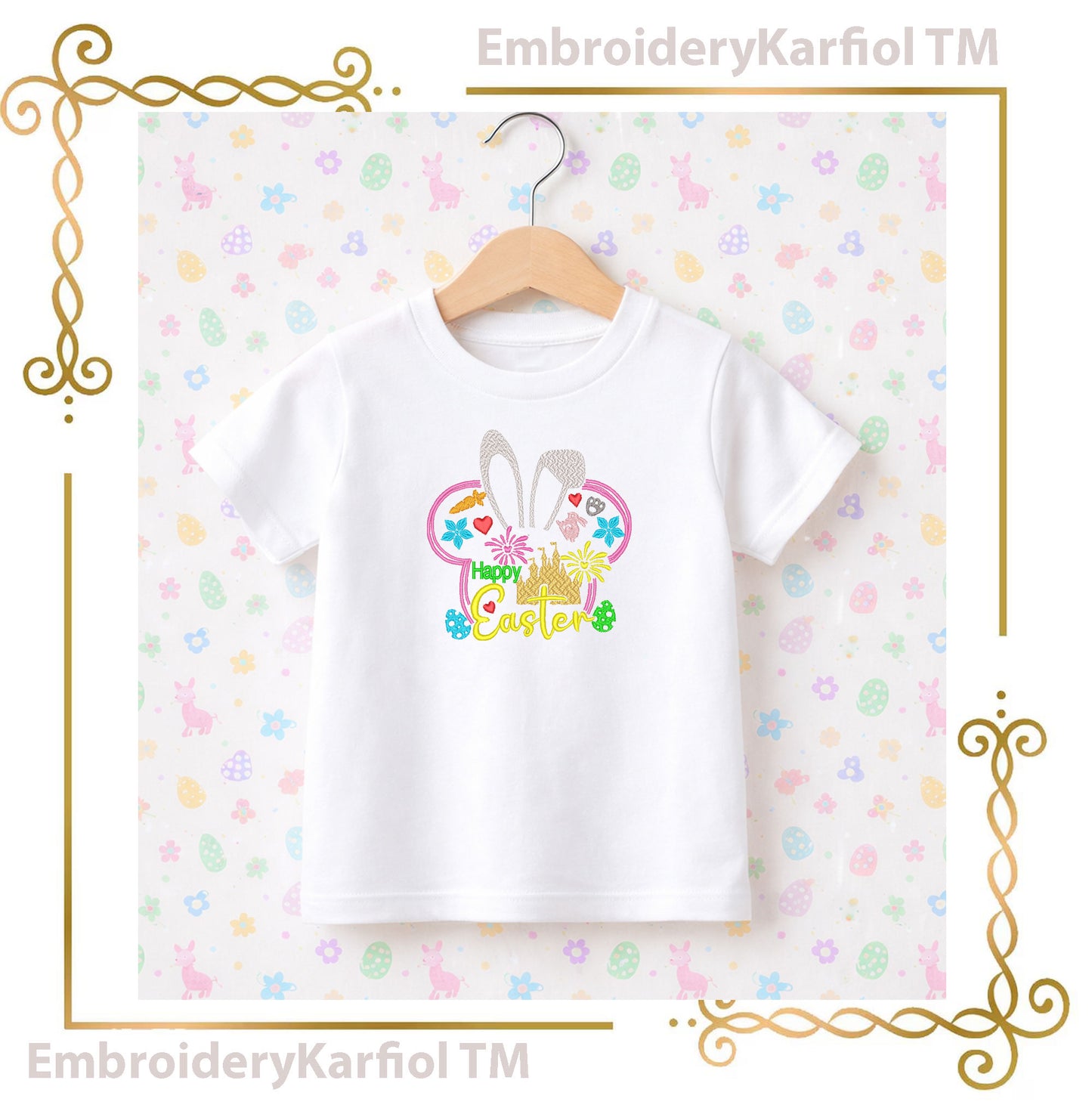 Happy Easter Bunny, Castle, Mickey Mouse Head, Machine Embroidery Design