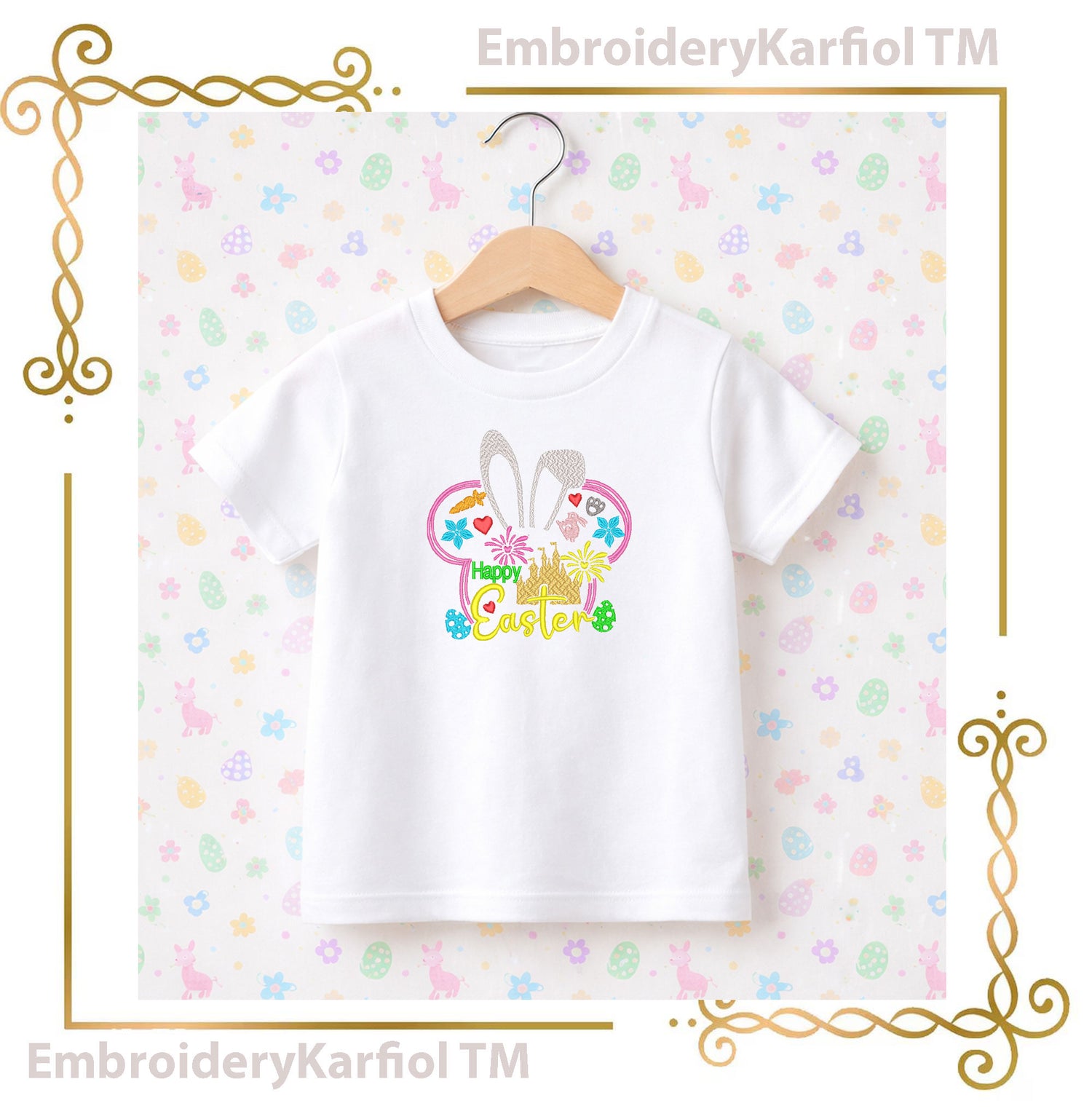 Happy Easter Bunny, Castle, Mickey Mouse Head, Machine Embroidery Design