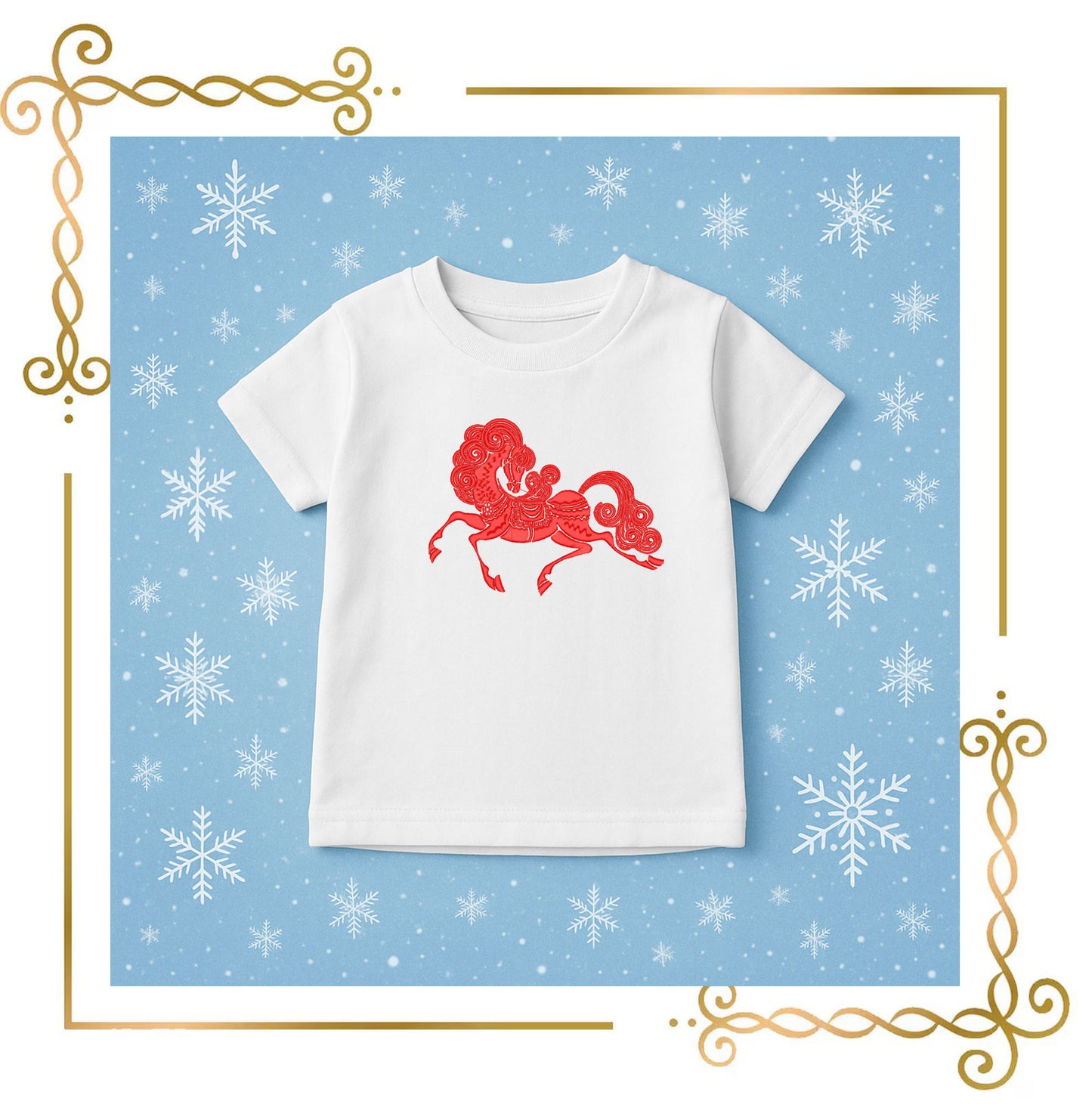 Animals Fire Horse Embroidery Design: 2026 Chinese New Year (Digital Download)