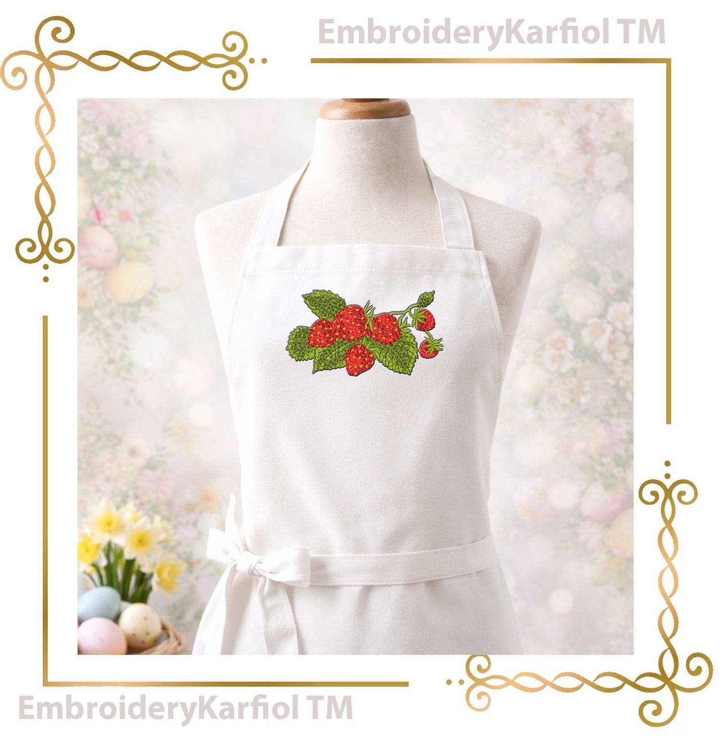 Flowers Embroidery Design Strawberry Branch, Realistic Berry Fruit, Botanical Summer Machine Embroidery Pattern, Instant Download