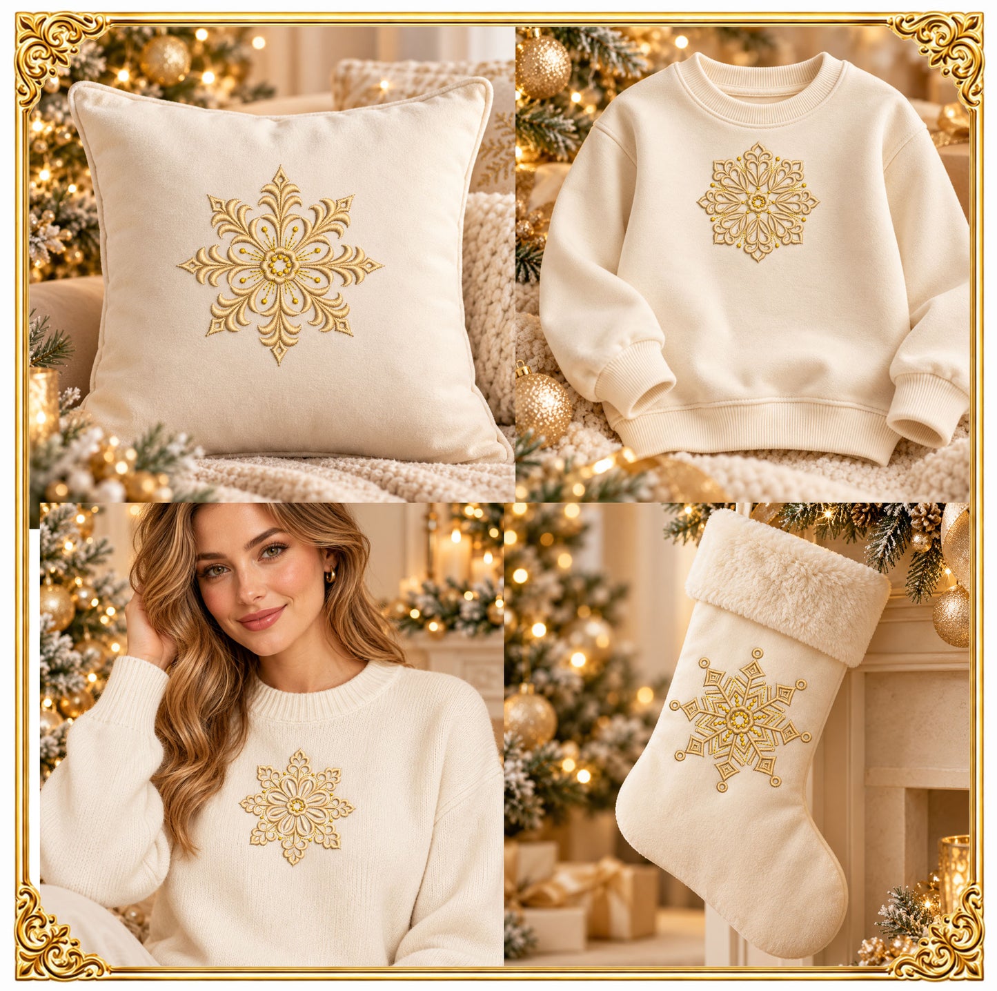 Snowflake Set Embroidery Design, 10 Winter Motifs, Christmas Ornament Bundle (Instant Download)
Set of 10 delicate snowflake machine embroidery designs with fine crystal lines, symmetrical winter motifs for Christmas projects.
