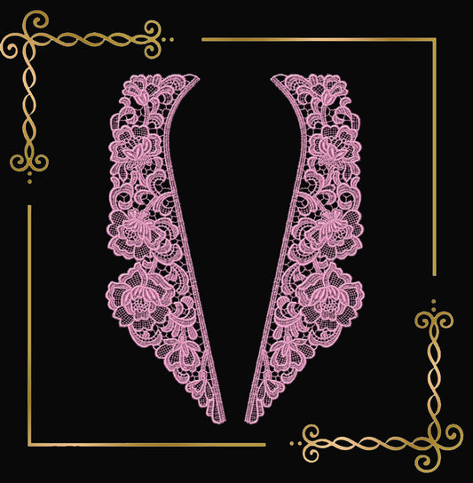 Lace and decorations Machine Embroidery Design Belgian Floral Lace Neckline FSL Instant Download (Kopie)
