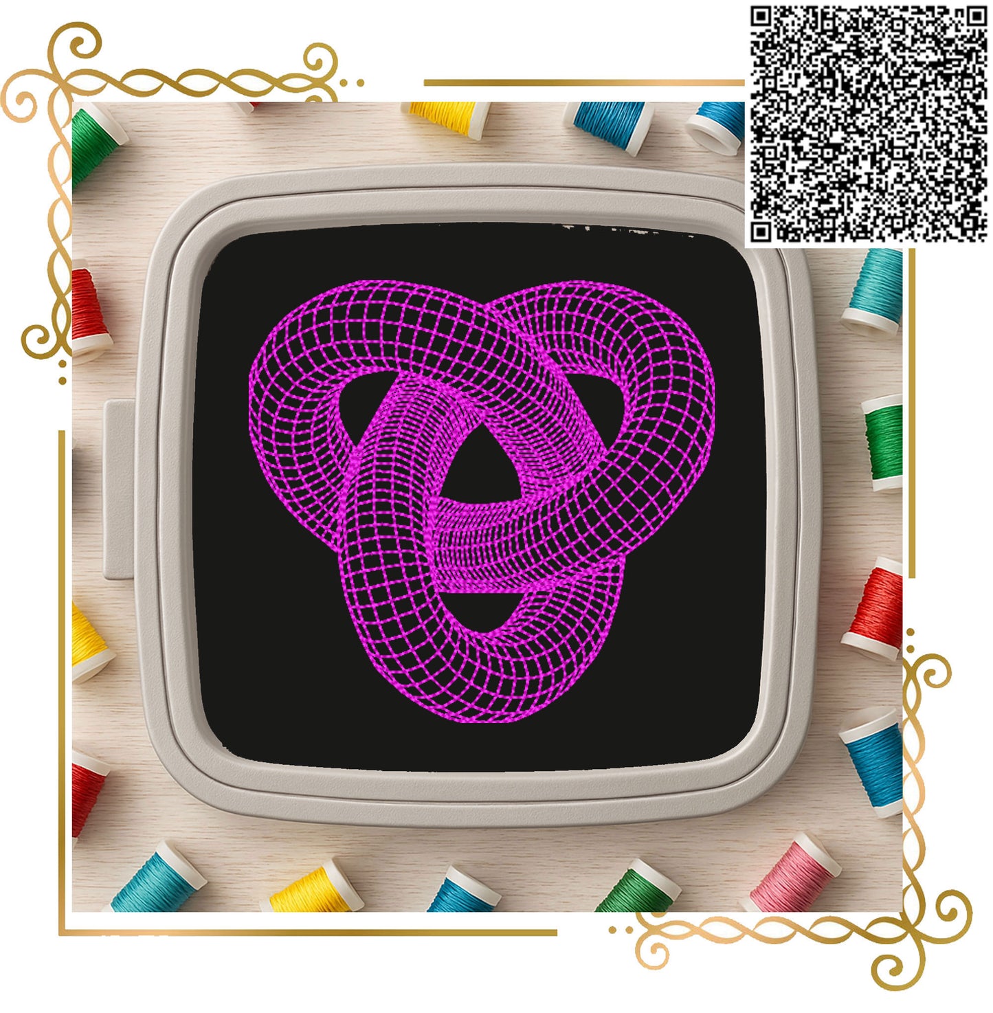 T-shirt Endless Path – Abstract AI-Inspired Modern Embroidery Design – Instant Download