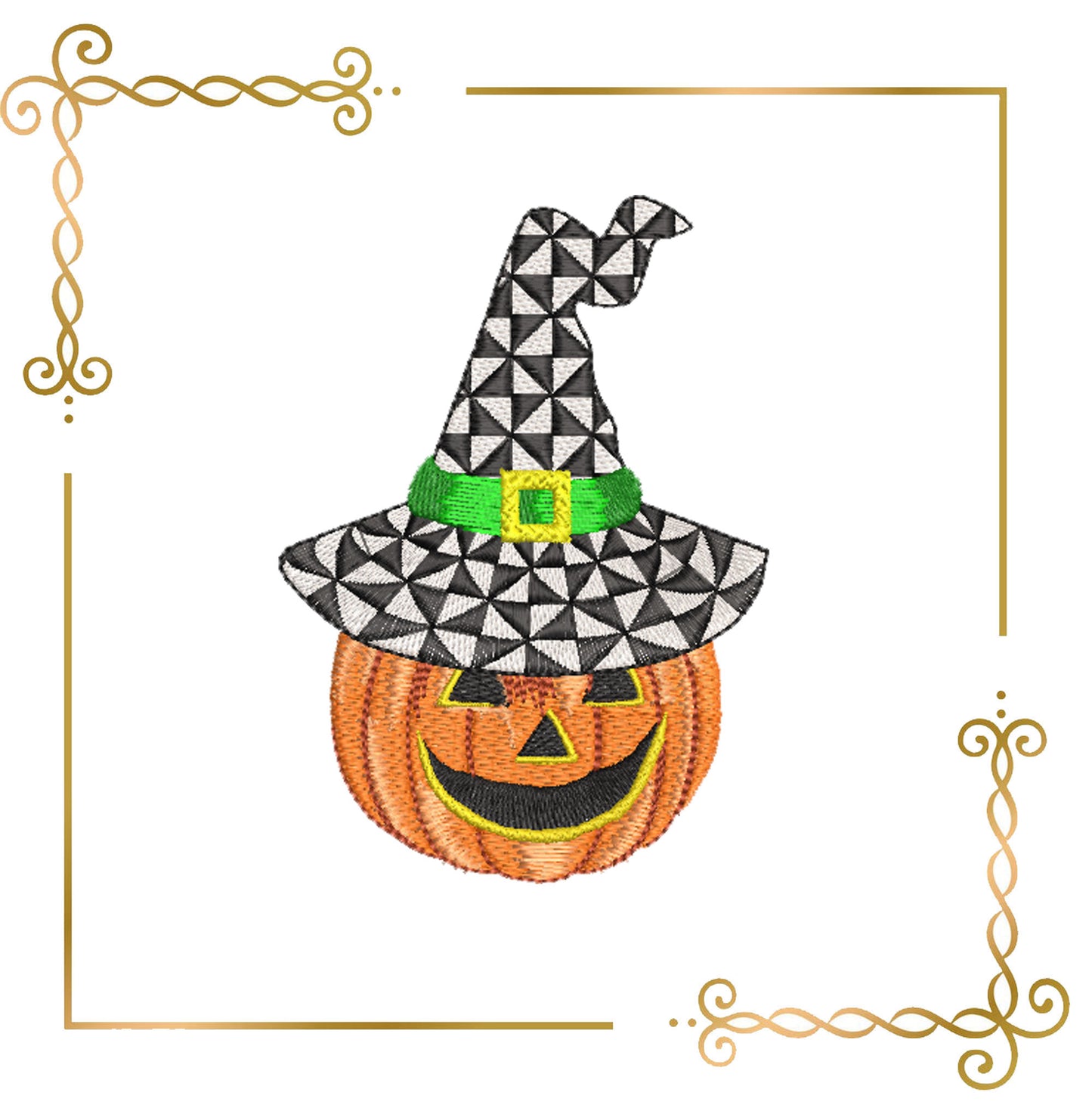 Halloween Halloween Jack-O'-Lantern with Witch Super Hat Embroidery designs 1 Size 3 Varianten