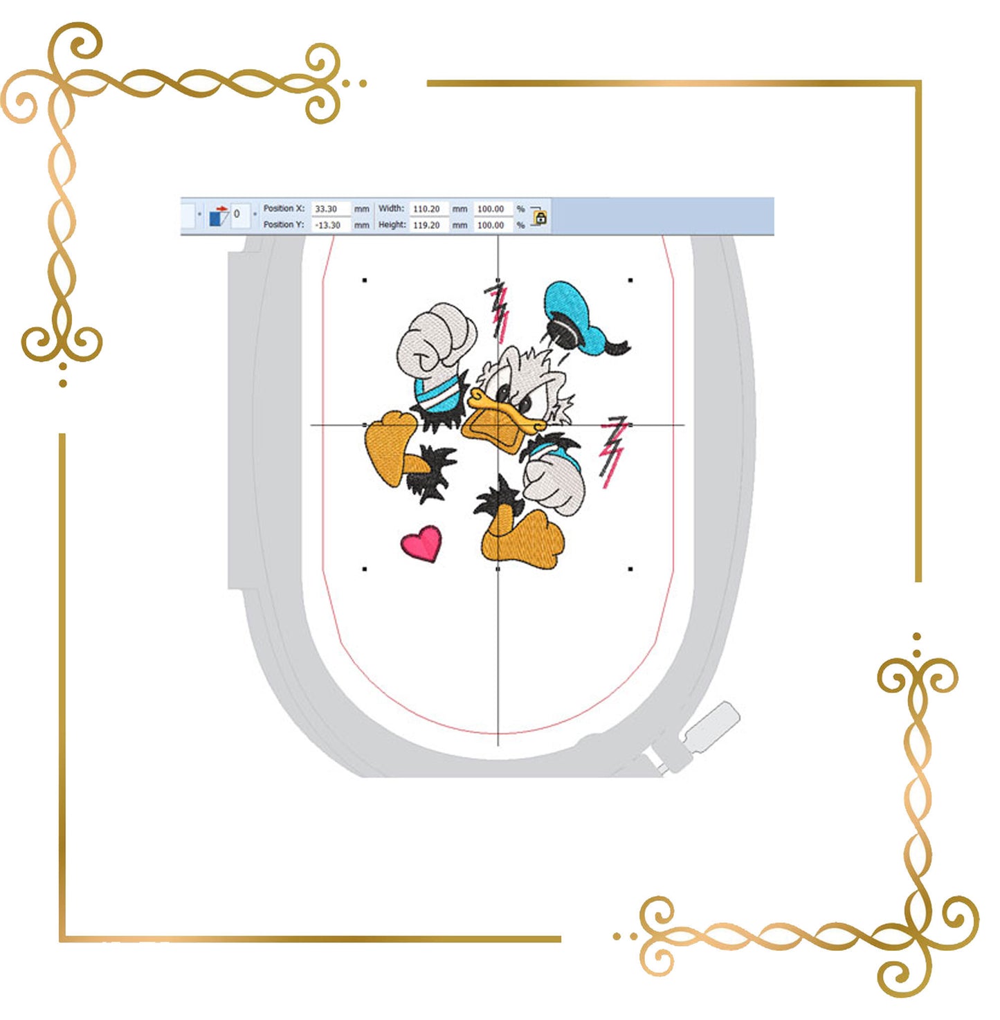 Cartoon Characters Sailor Donald Duck   embroidery design to the direct download