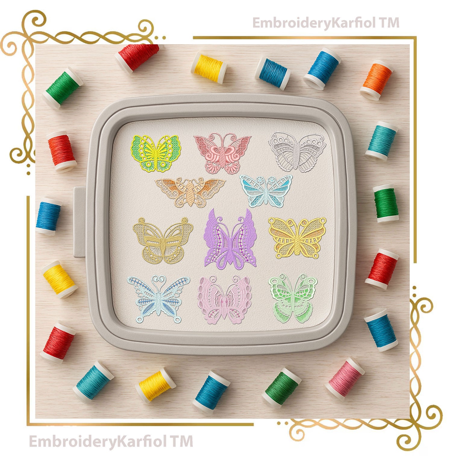 Lace and decorations Belgiumlace Butterfly Machine Embroidery designs  SET 11 ST. instant download