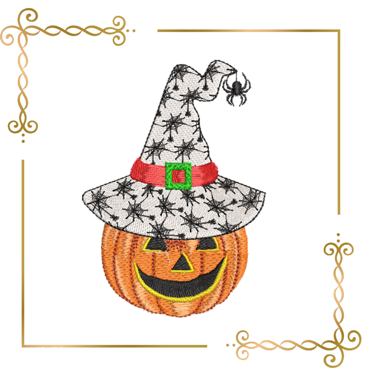 Halloween Halloween Jack-O'-Lantern with Witch Super Hat Embroidery designs 1 Size 3 Varianten