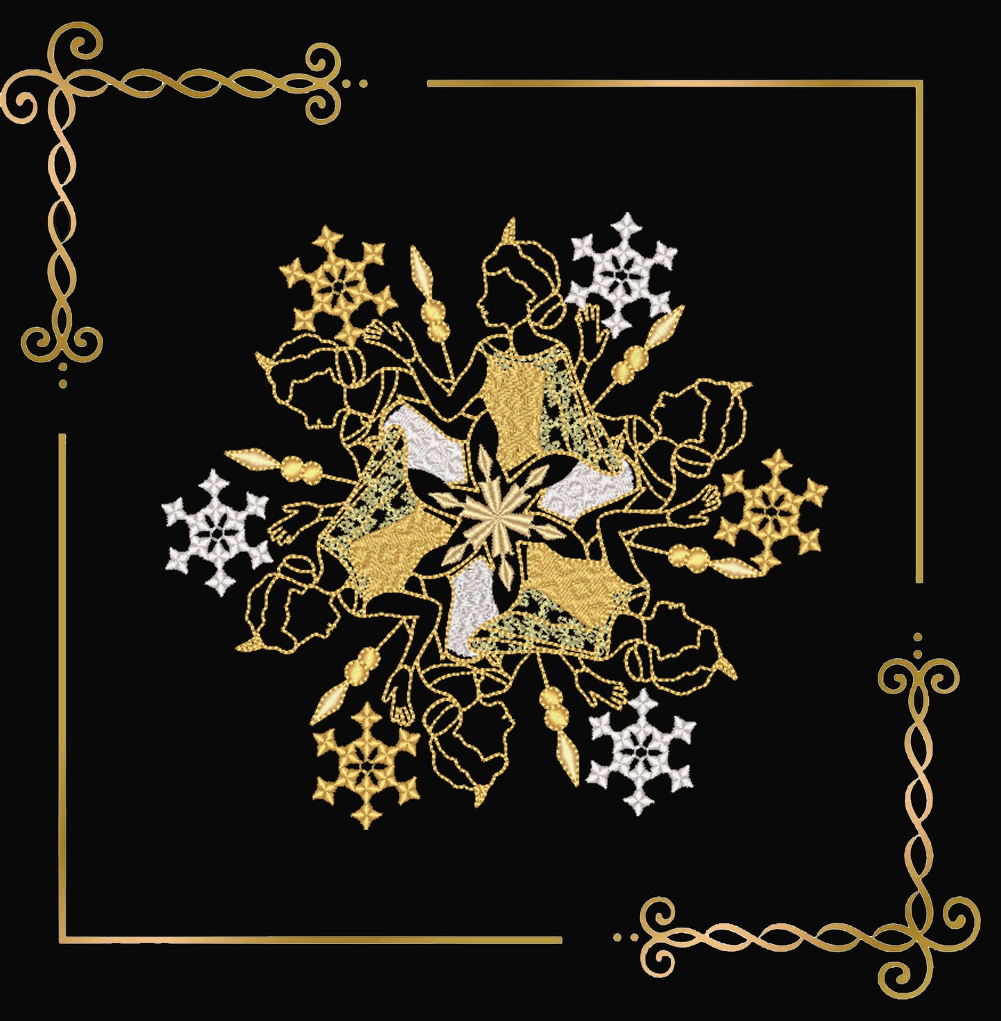 Christmas Elsa Snowflake Embroidery Design, Ice Princess Machine Embroidery Pattern, Frozen Inspired Winter Ornament