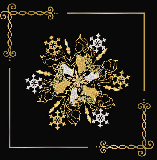 Christmas Elsa Snowflake Embroidery Design, Ice Princess Machine Embroidery Pattern, Frozen Inspired Winter Ornament