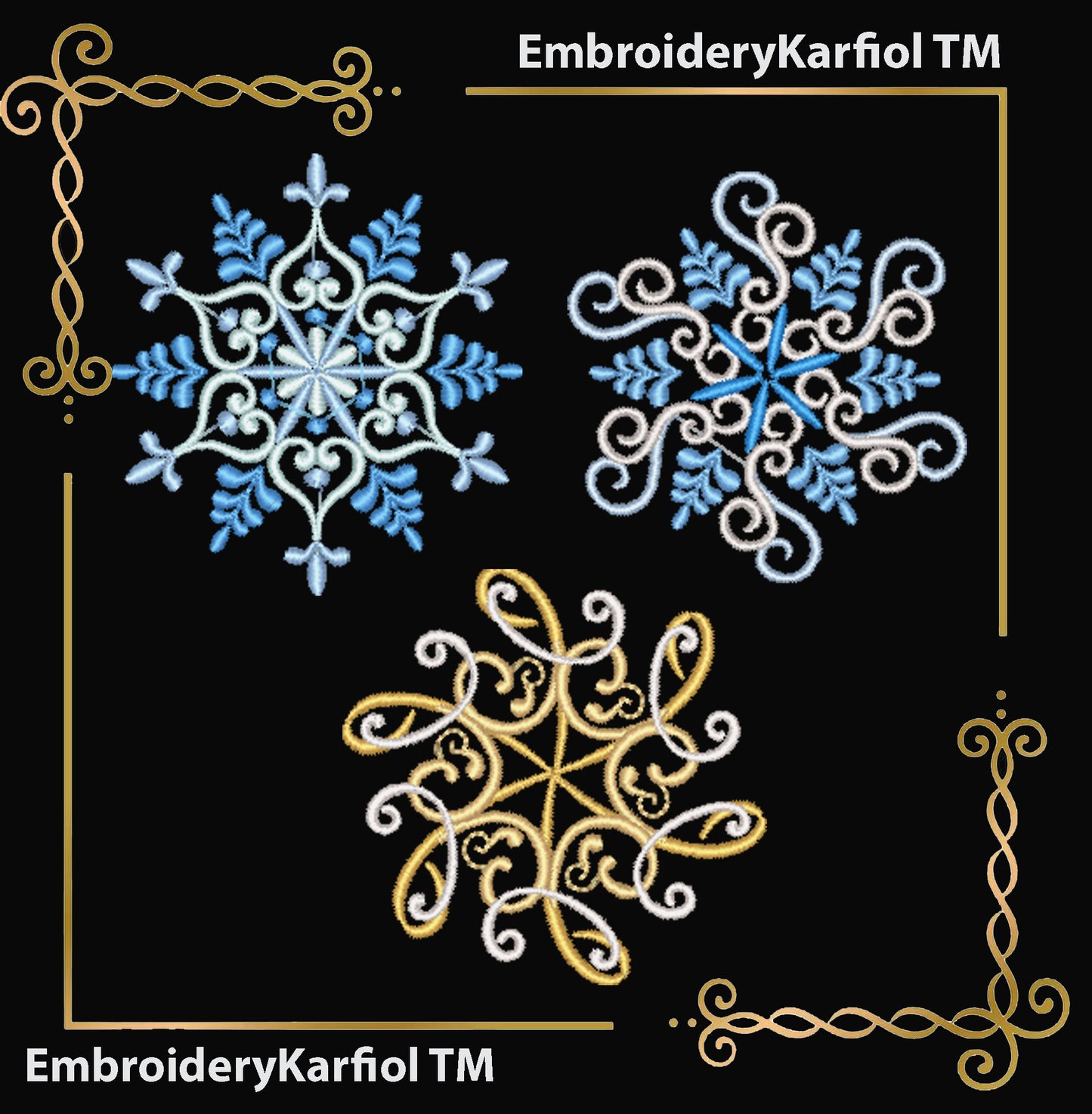 Christmas  Snowflakes Set Machine Embroidery Designs - Winter Christmas Set