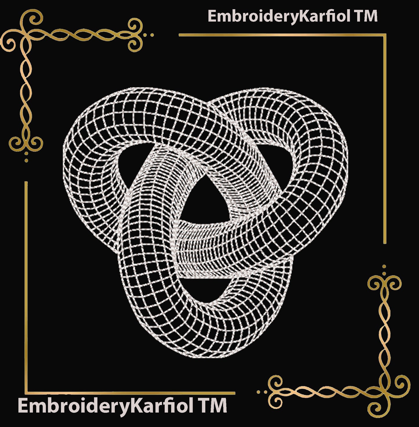T-shirt Endless Path – Abstract AI-Inspired Modern Embroidery Design – Instant Download