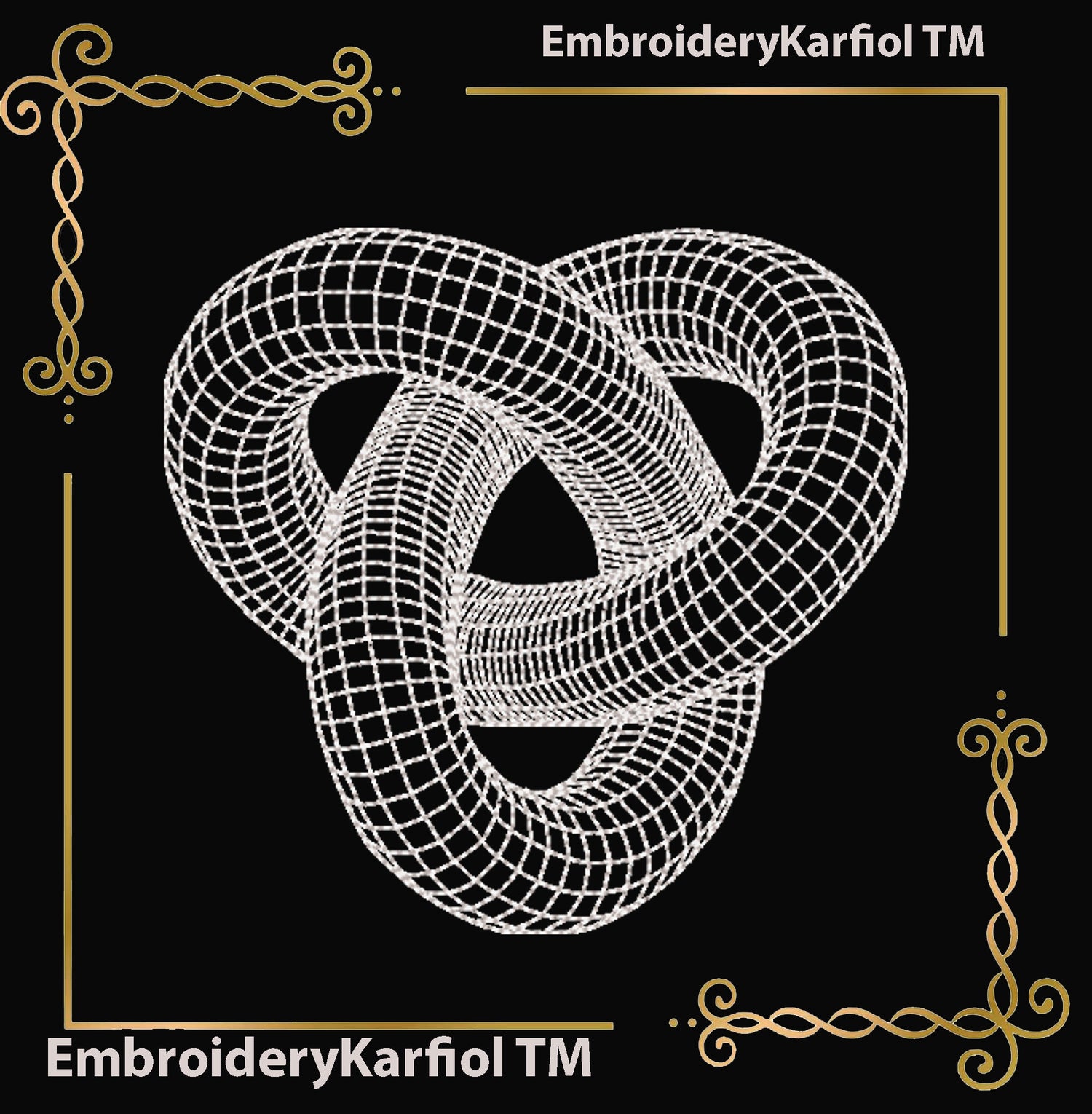 T-shirt Endless Path – Abstract AI-Inspired Modern Embroidery Design – Instant Download