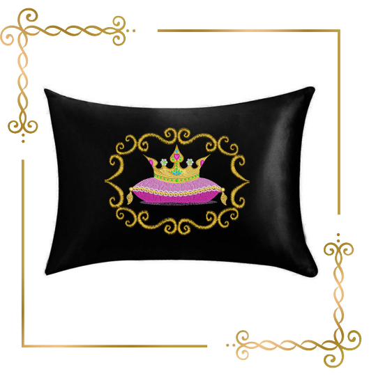 Princess  crown on a framed cushion Aurora machine embroidery design digital