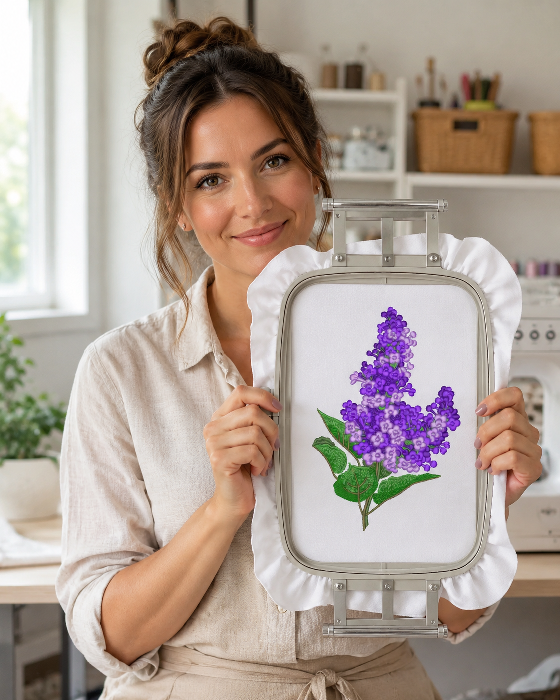 Flowers Embroidery Design Lilac Bouquet Embroidery Design, Purple Floral Machine File (Digital Download)