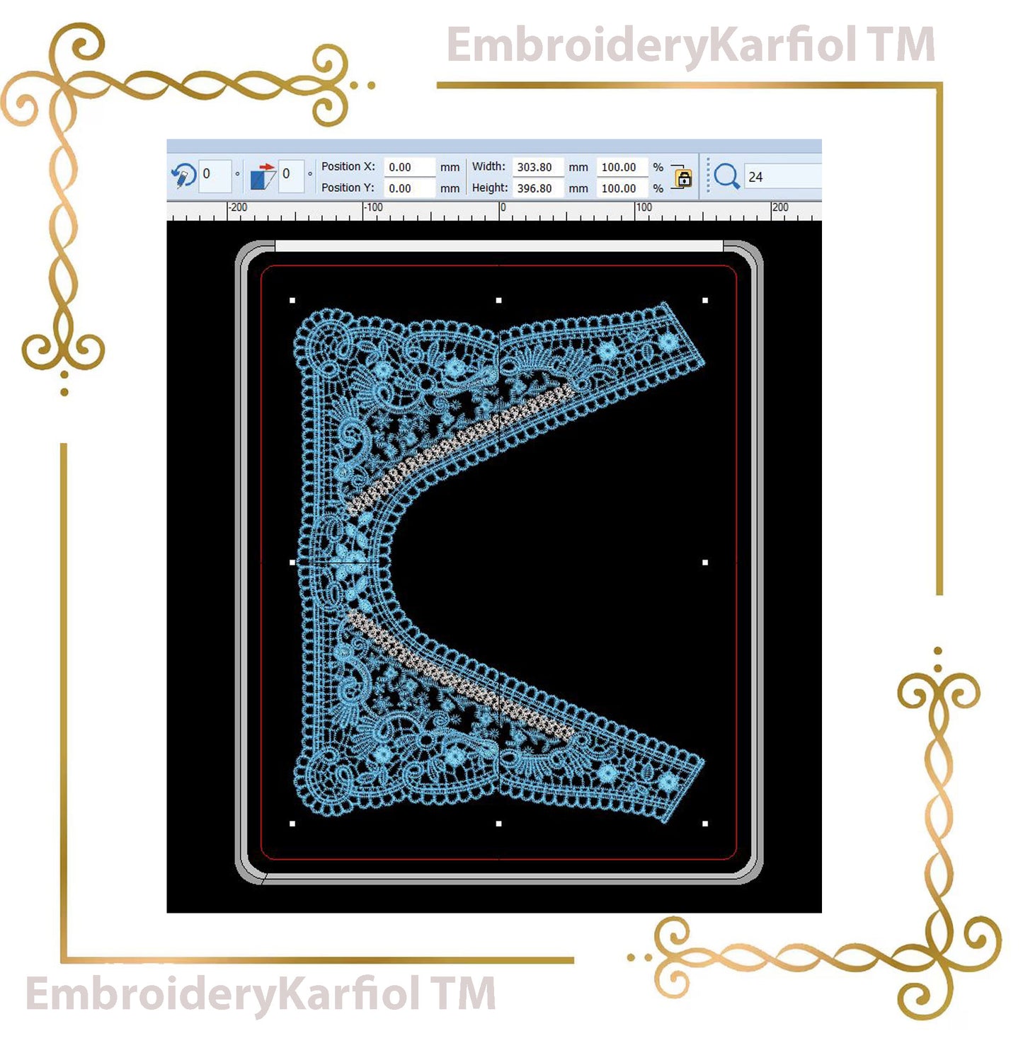 Lace Neckline Embroidery Design – Floral Guipure Collar for Dresses and Blouses