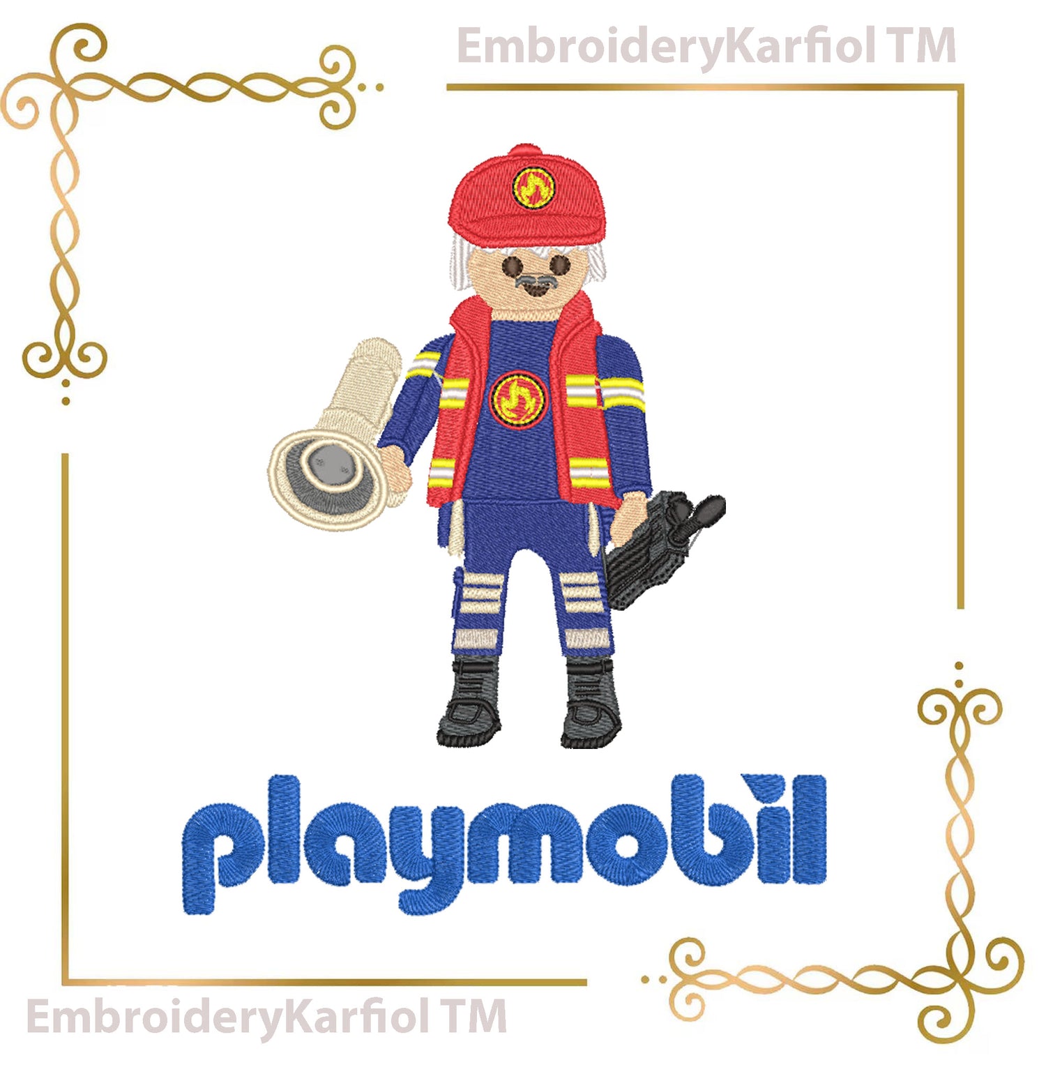 Police and Firefighter Play mobil Embroidery Set 3 St. – Kids Uniform Embroidery Designs