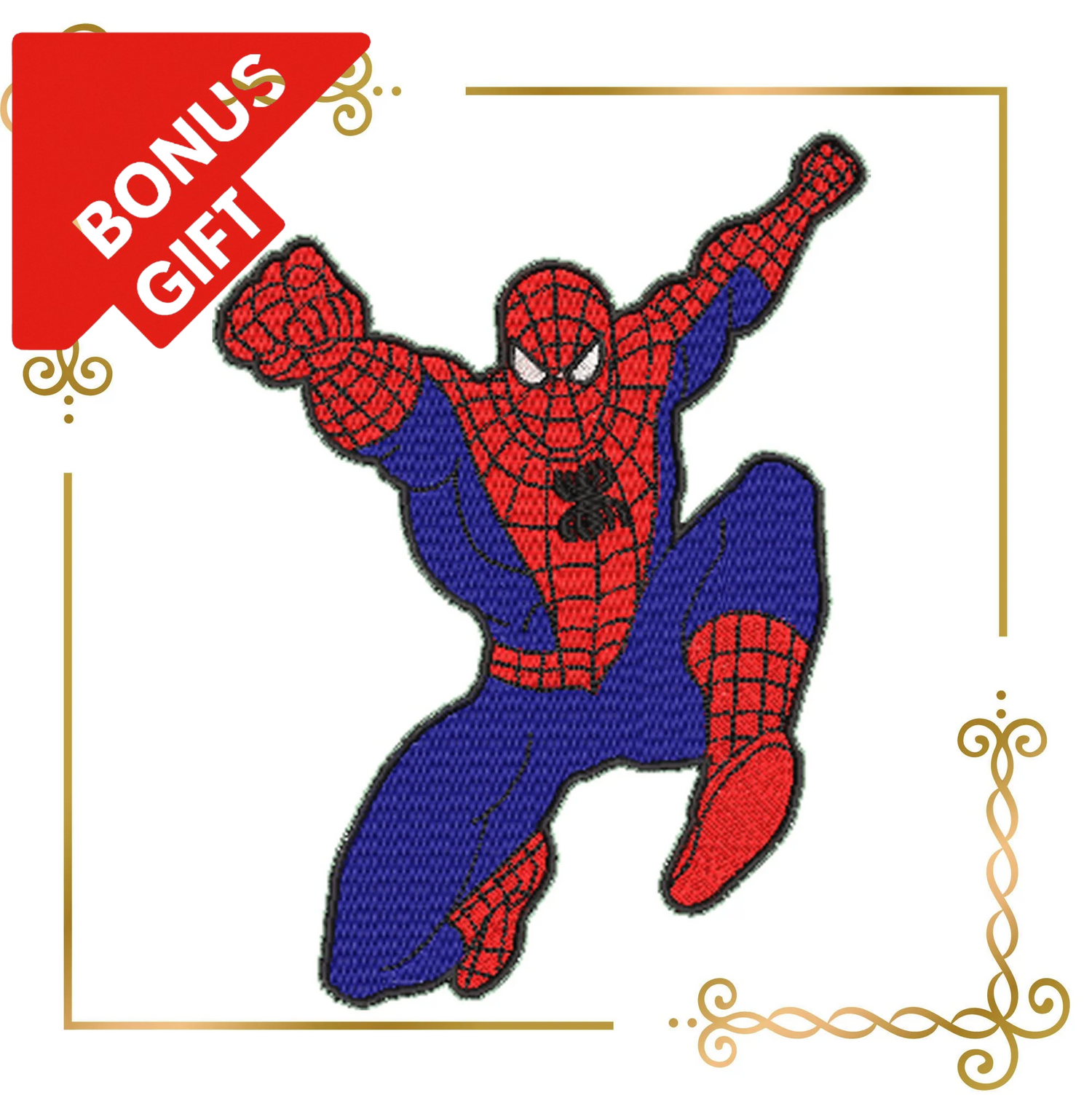 Badged - Gift  design Cartoon Characters Spiderman    embroidery machine design