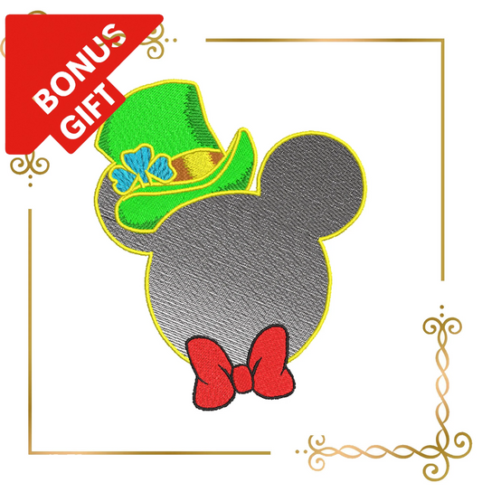 Badged - Gift design Sankt Patricks day Mickey Mouse Fantasy embroidery design