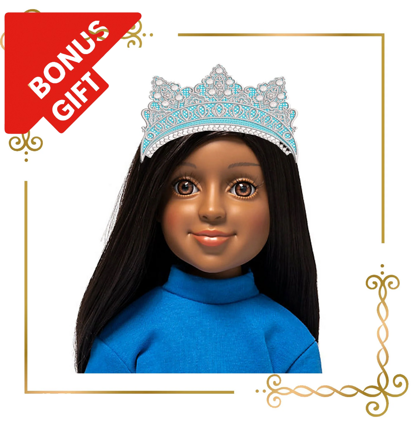 Badged - Gift design Princess Elsa Crown Tiara Frozen Elsa Disney character princess costume machine embroidery design digital