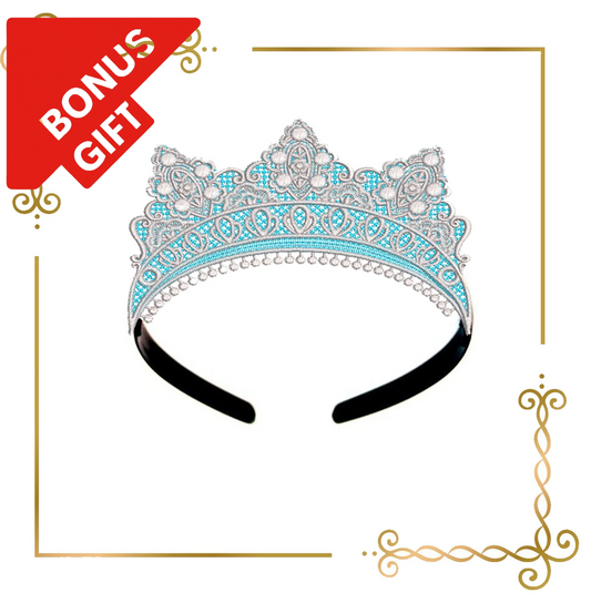 Badged - Gift design Princess Elsa Crown Tiara Frozen Elsa Disney character princess costume machine embroidery design digital
