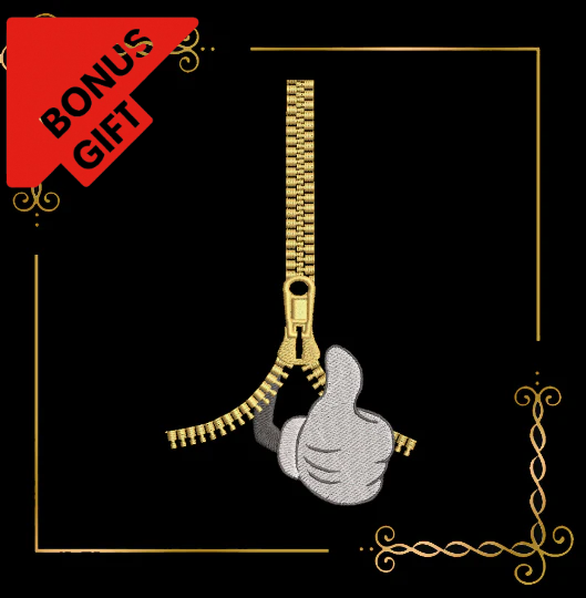 Badged - Gift design Mickey Mouse Zipper, ok, hand, mickey, glove, 2 Sizes, design to the direct download.