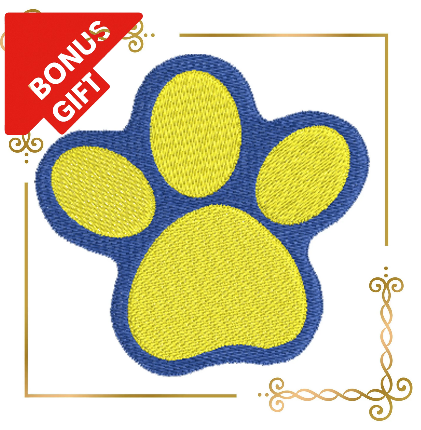 Badged - Gift design PAW Patrol puppy's paw Digital Embroidery Design File