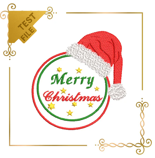 Badged - Free trial Christmas  santa claus cap  Merry Christmas Greetings machine embroidery design digital