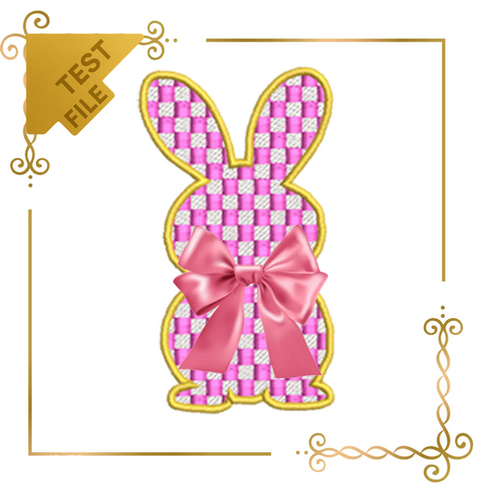 Badged - Free trial Checkerboard Bunny – Elegant Easter Embroidery Design (Bow Not Included)