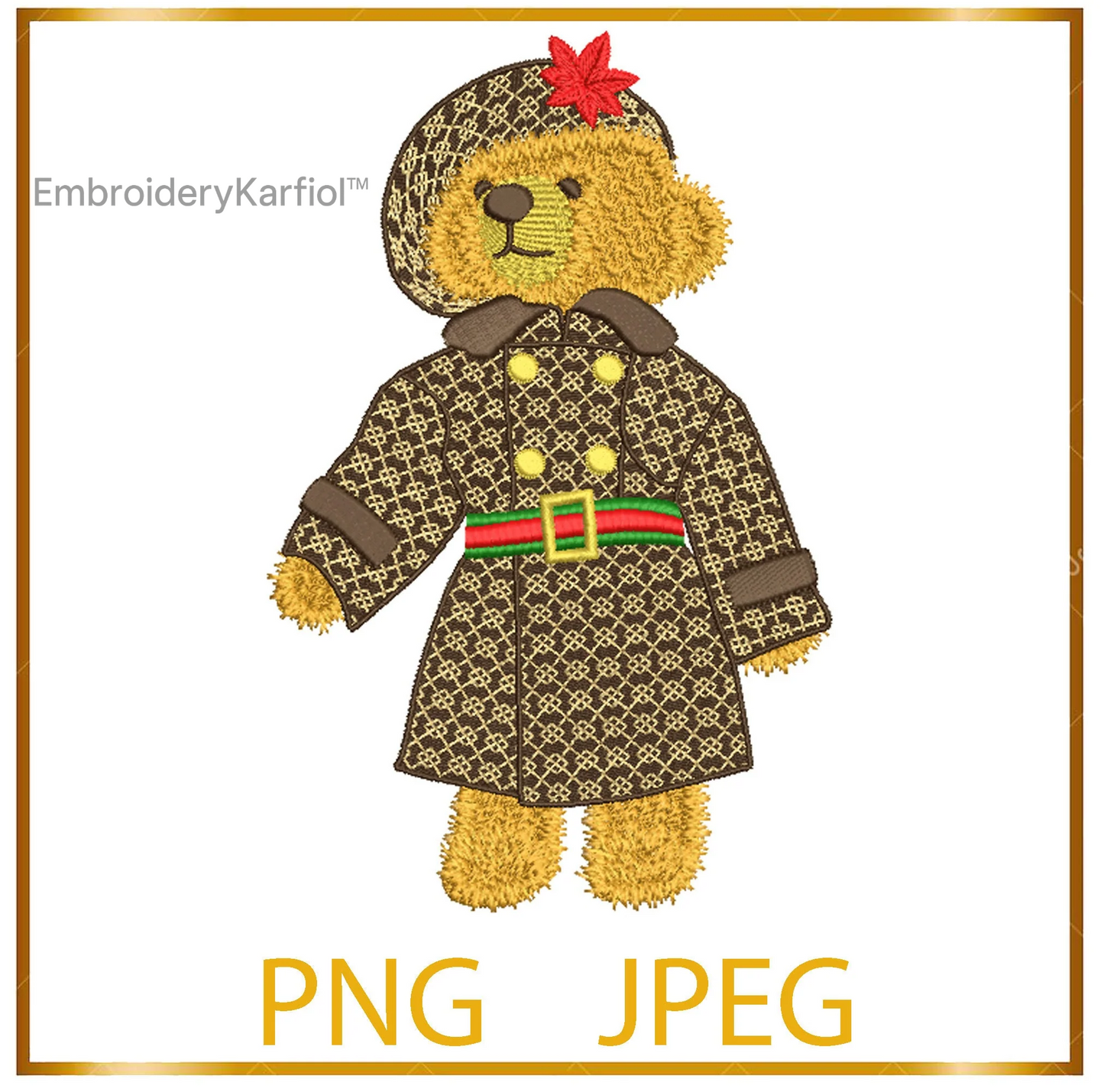Badged - PNG or JPG files for printing, Super Fashion Teddy Bear cub, girl,  to the direct download.
