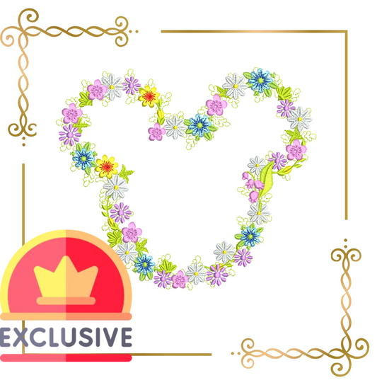 Badged - Mouse, Head, Parody, Minnie, flowers, bouquet 2 Sizes embroidery zum direkten Download.