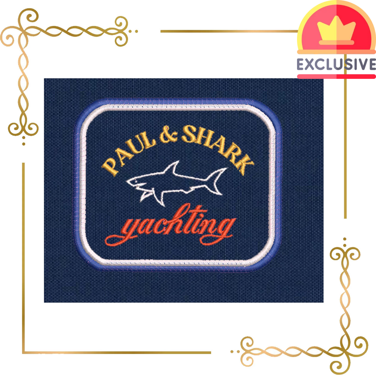 Badged - Logo Paul and Shark Yachting digital embroidery design