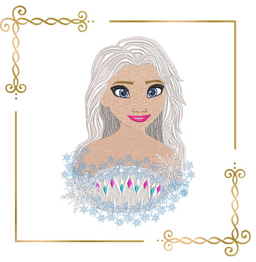 Princess Elsa, Winter, Frozen, Disney, snowflakes, magic, fairy tale, Embroidery  machine design  to the direct download