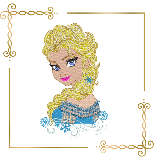 Princess Elsa, Winter, Frozen, Disney, snowflakes, magic, fairy tale, Embroidery  machine design  to the direct download