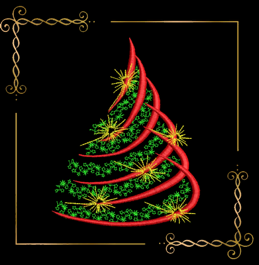 Winter, Christmas trees, music notes music tree, embroidery design to the direct download