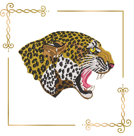 Animals cheetah head digital embroidery design