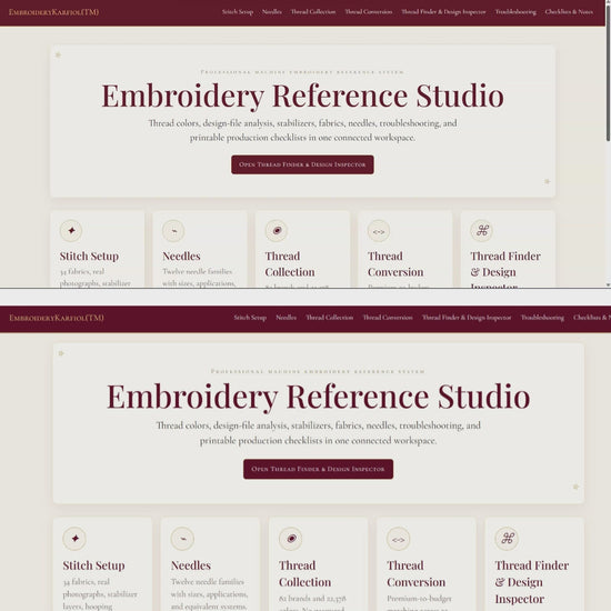 Interactive Embroidery Platform™ | Design & Photo Analyzer | 100+ Thread Brands -Never Guess Thread Colors Again