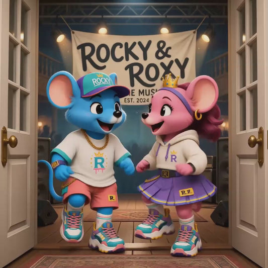Digital Sublimation PNG & JPG Rocky & Roxy™ - Best Friends PNG, Cute Mice Sublimation Design, Kids T-Shirt Clip Art, High Five Mouse Png, Instant Download