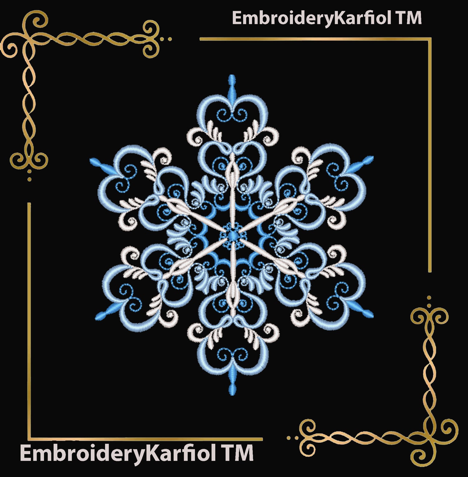 Christmas  Elegant Snowflake Embroidery Design — Winter Ornament Pattern
