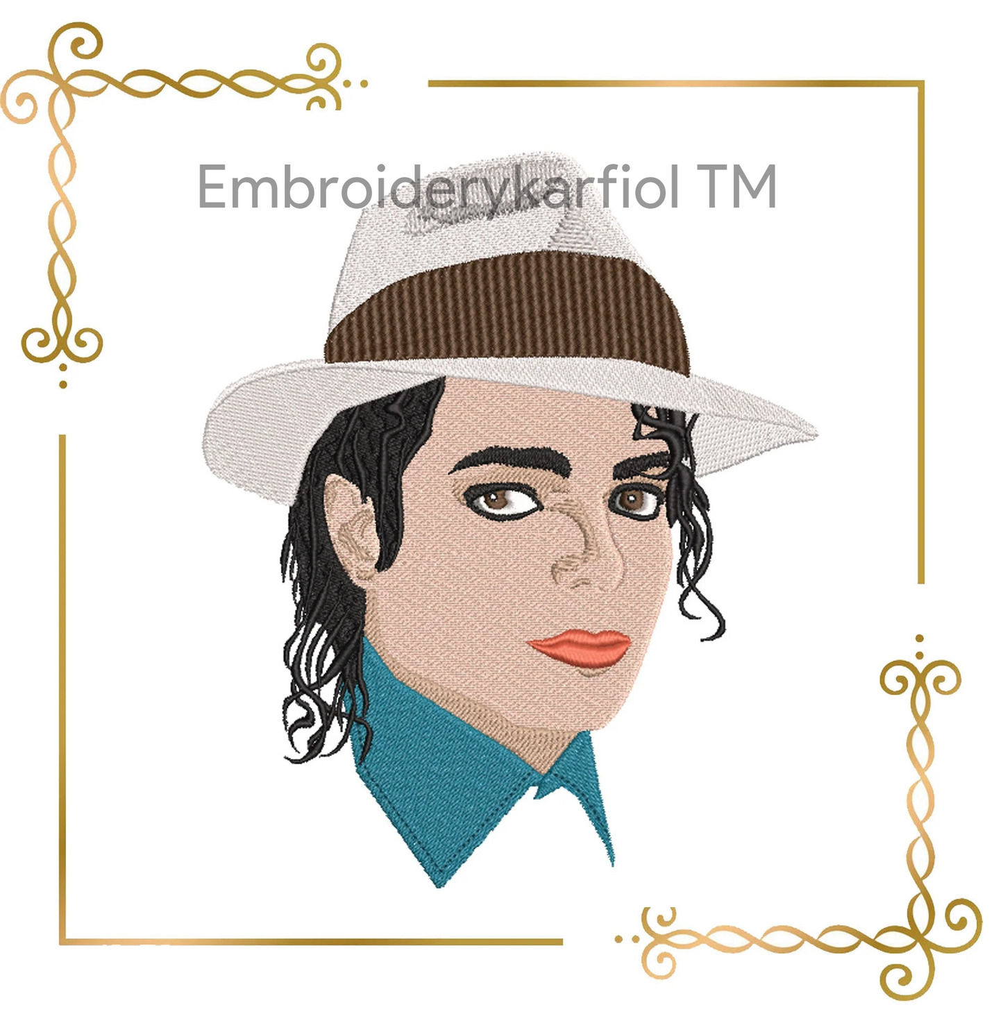 Watermarked - People Michael Jackson 2 Sizes  embroidery design to the direct download.