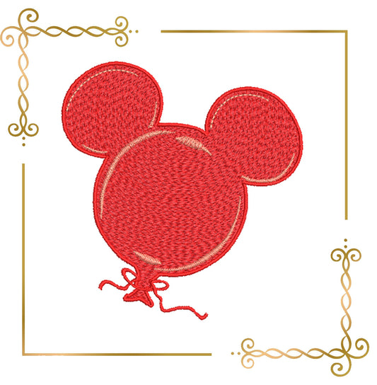 Gift design Mickey Mouse Head Balloons embroidery design