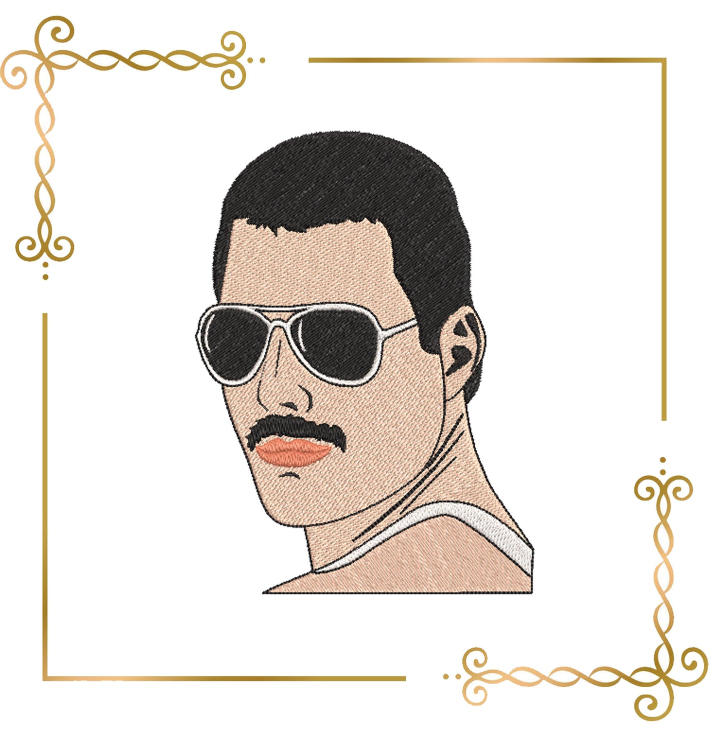 People Freddie Mercury  2 Sizes  embroidery design to the direct download.