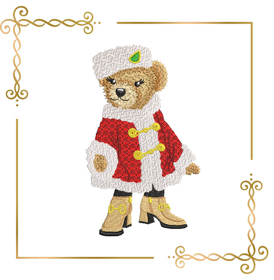 Teddy Bear Super Fashion- Ralph Lauren - cartoon character - embroidery design digital