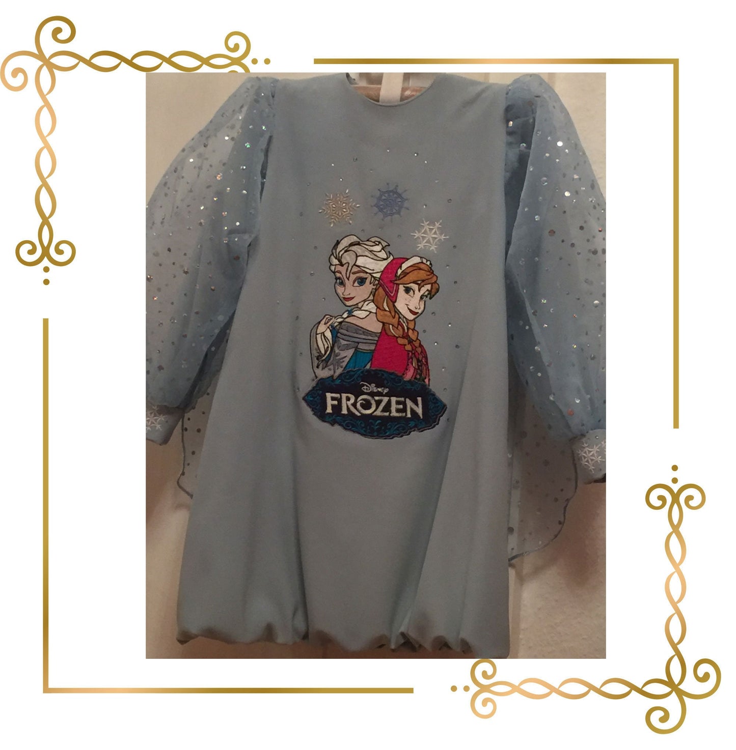 Princess Elsa and Anna Embroidery Design: Frozen Snowflake Frame, SET frozen (Direct Download)