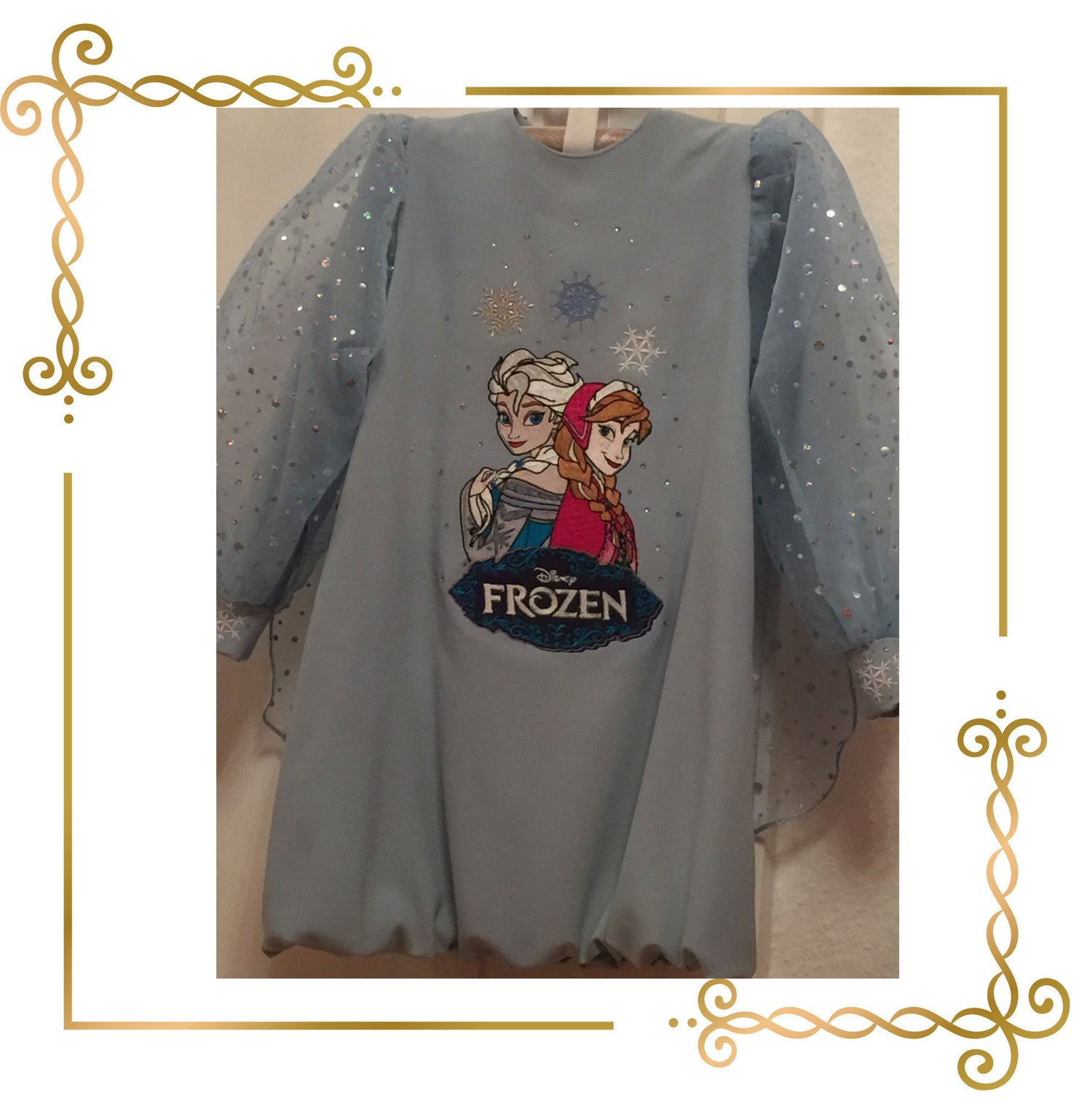 Princess Elsa and Anna Embroidery Design: Frozen Snowflake Frame, SET frozen (Direct Download)