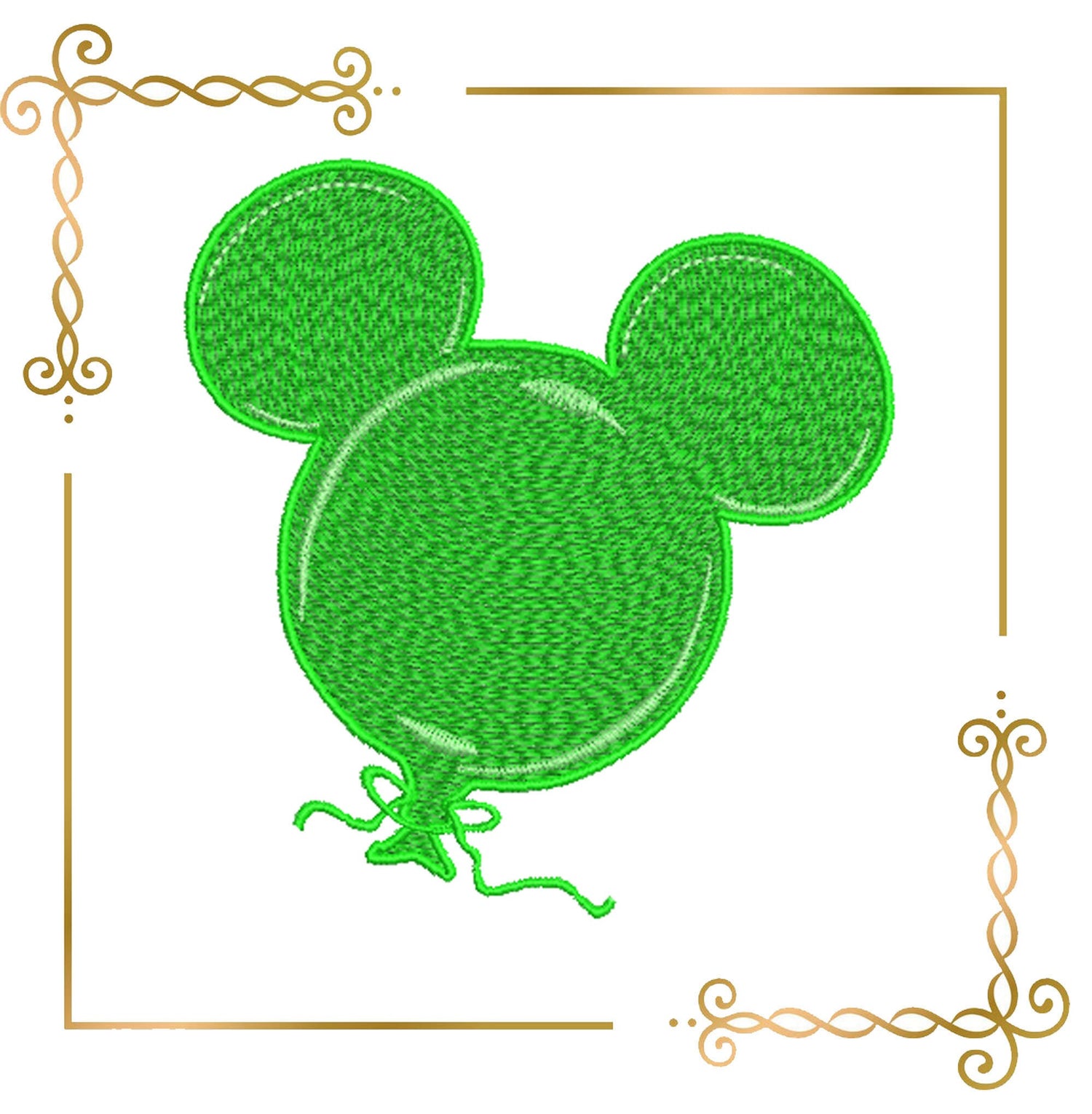 Gift design Mickey Mouse Head Balloons embroidery design