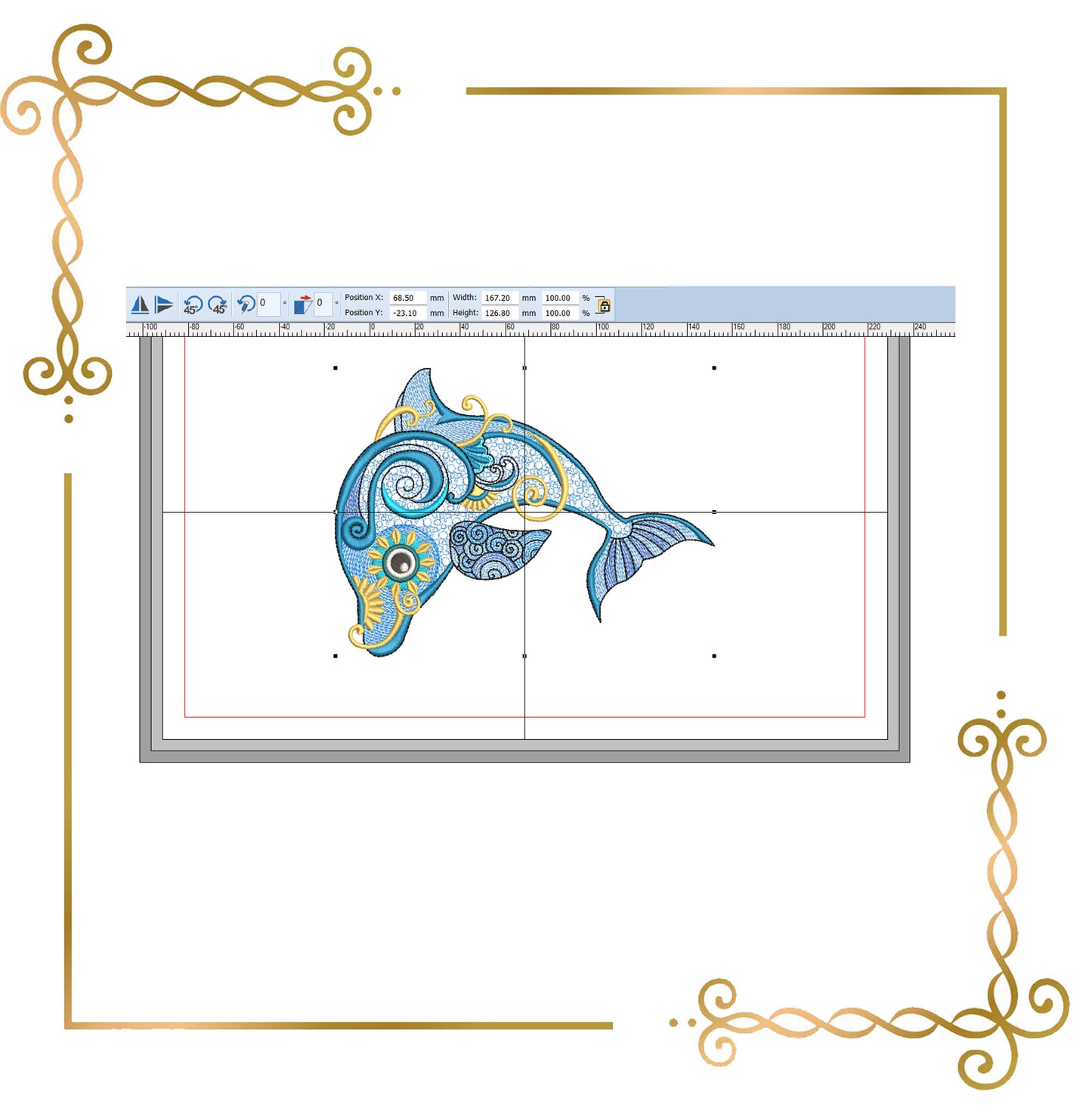 Cartoon Characters Delphin fantasy openworks character Disney digital machine embroidery design<br>