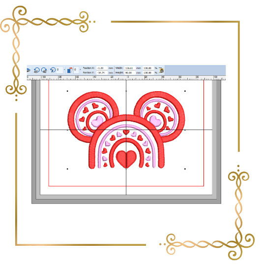 Valentines day, love, mickey mouse, head,  embroidery design to the direct download