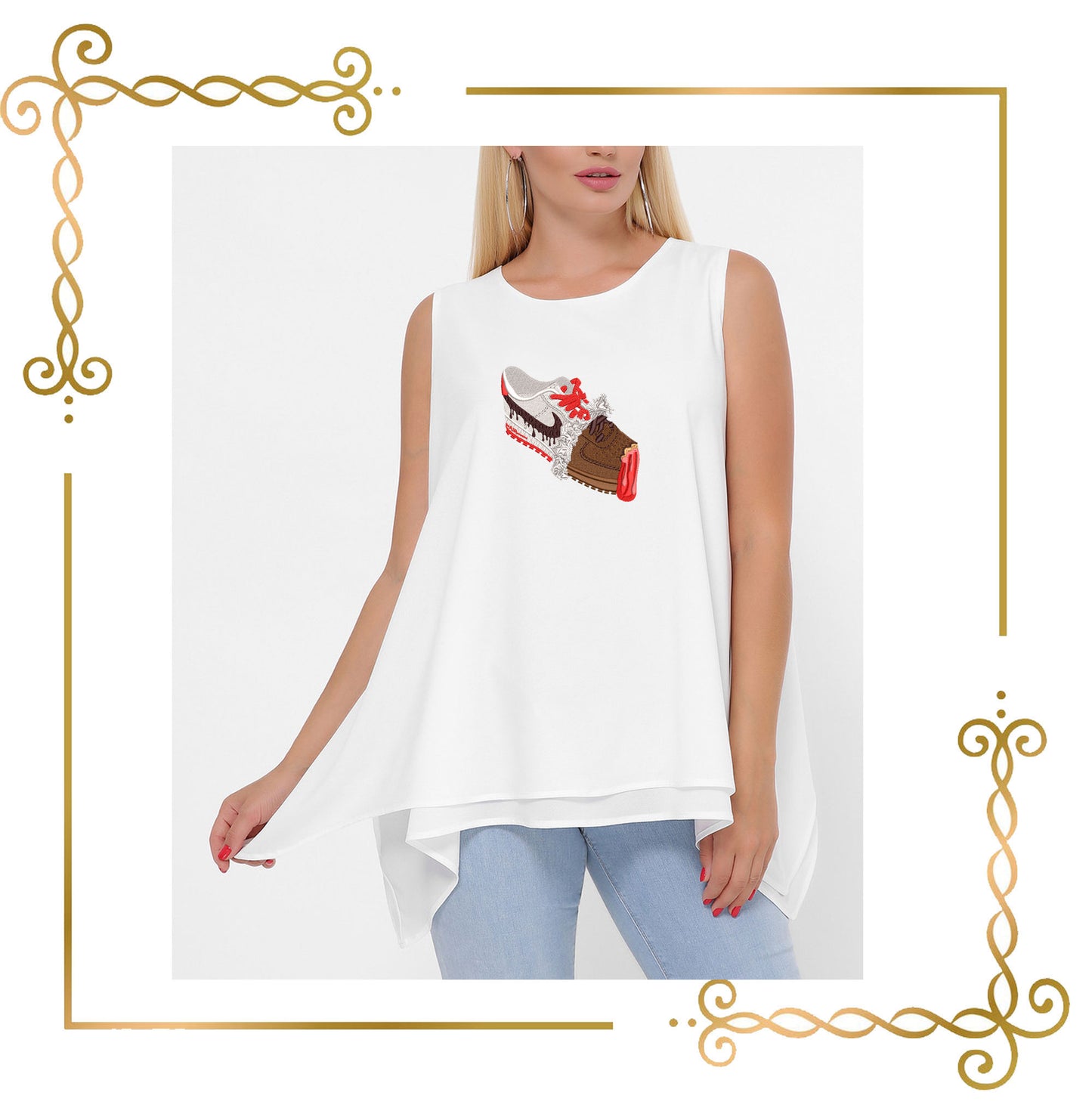 T-shirt  exclusive chocolate sneaker, super trendy, chocolate with filling, 3 variants embroidery design to the direct download.