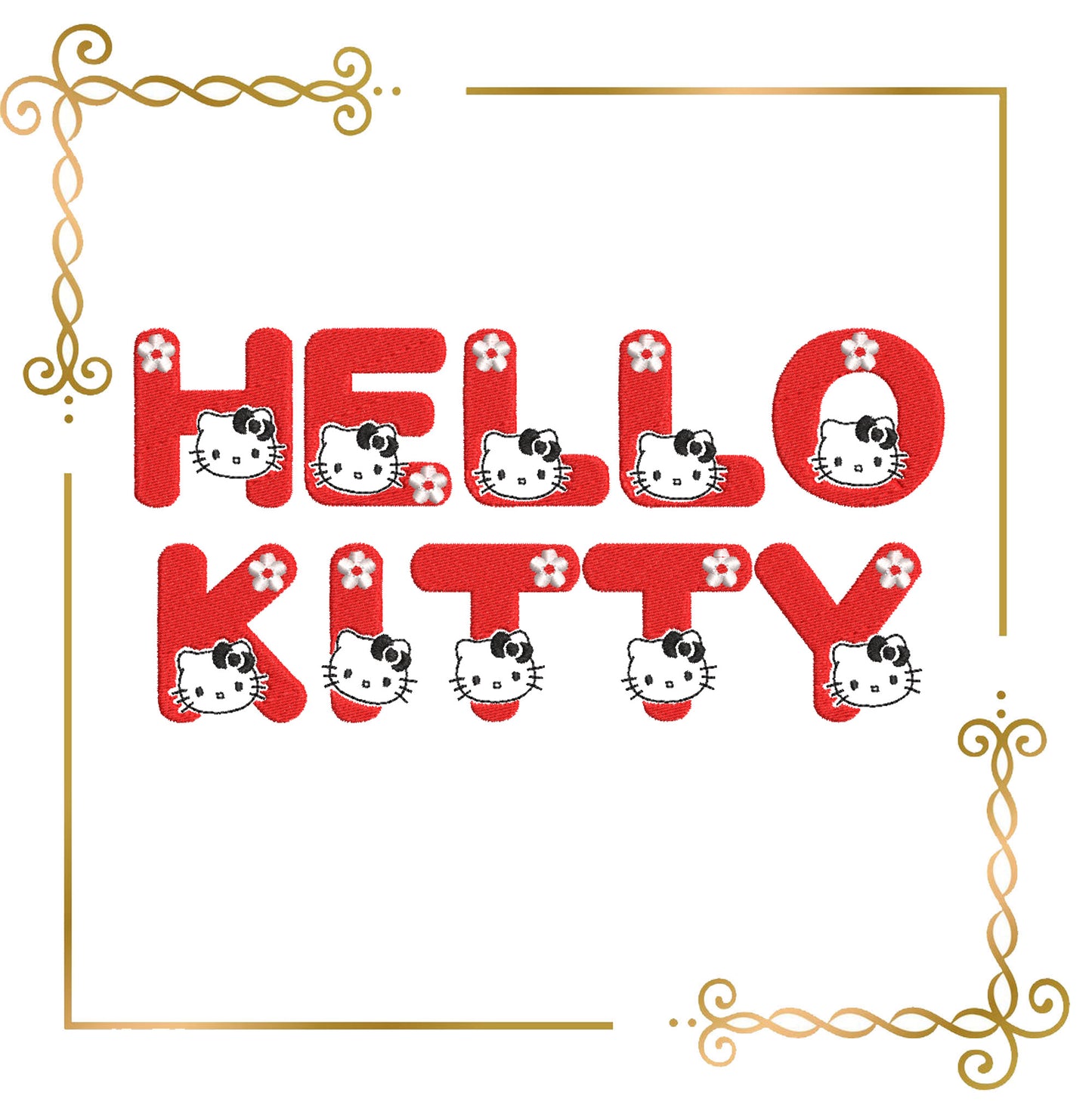 Title Super Fashion Hello Kitty, girl, cartoon character, embroidery design to the direct download